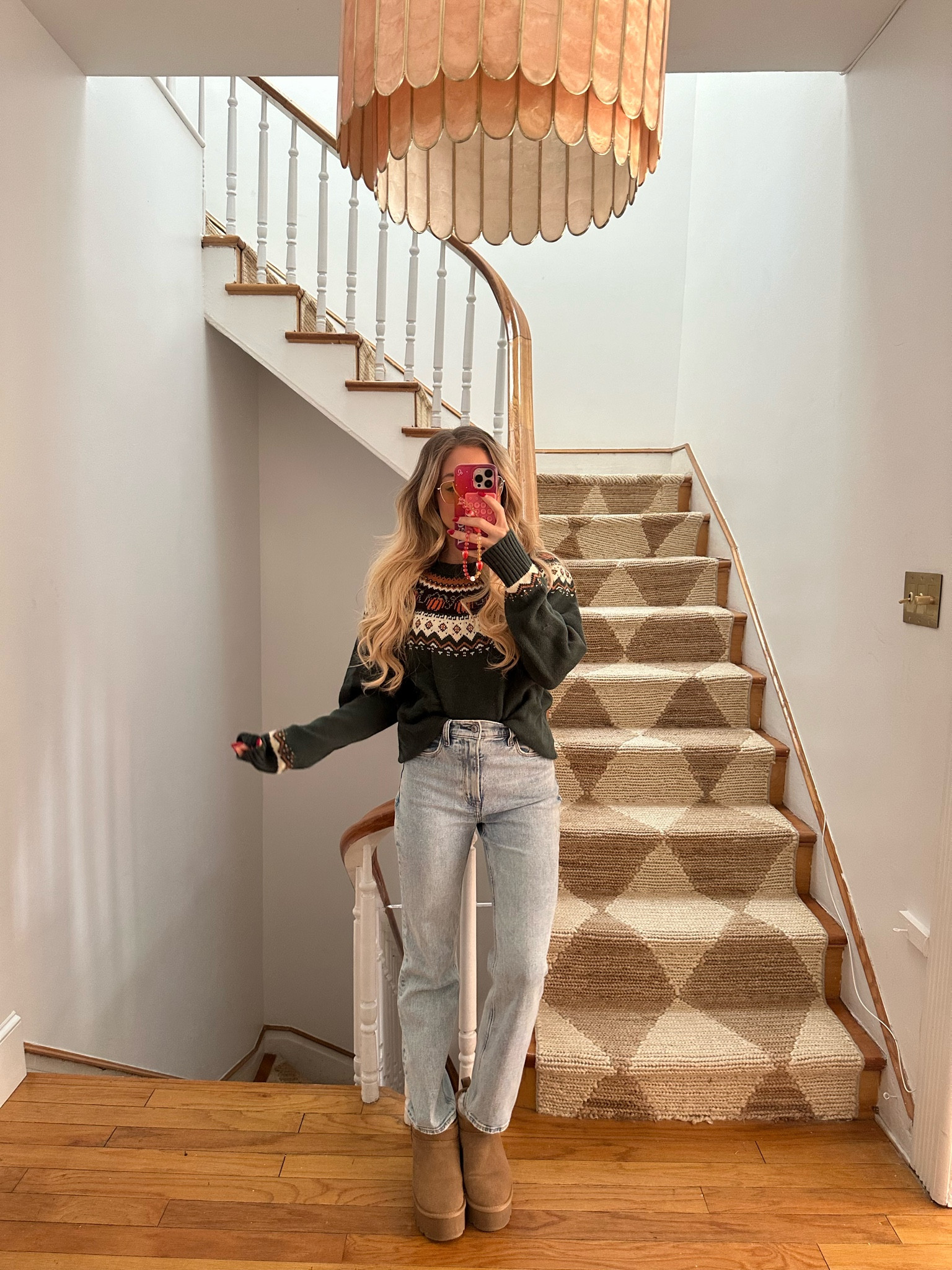 love this casual fall look

pumpkin sweater for all fall season (so cute for thanksgiving too!) 🎃 wearing medium unisex runs oversized  

my favorite straight jeans so cute & flattering I’m wearing 25R

platform Ugg dupes currently $40!! Lowest price I’ve seen for these 
wearing my normal 7.5 shoe size 

#LTKSeasonal #LTKFindsUnder100 #LTKSaleAlert