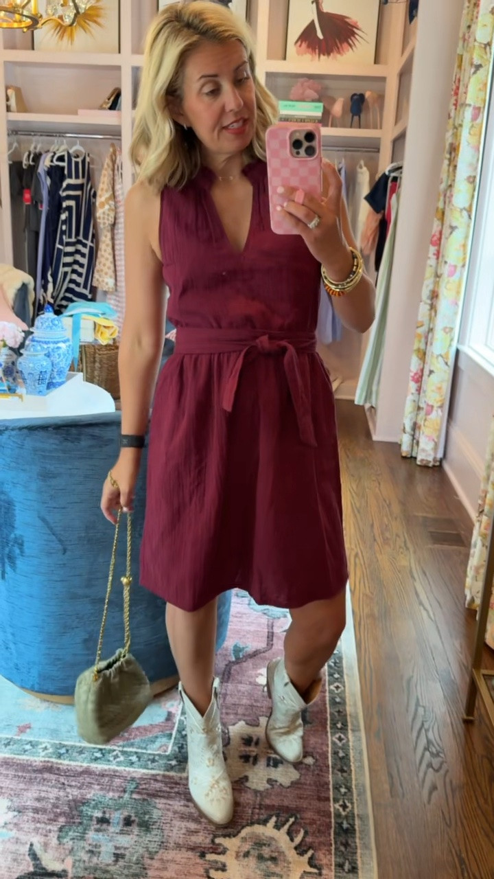 This is how you go from summer to fall perfectly! Such a great dress!! I’m in size 2 dress and 8 boots. 

Codes:
Boden - HHCX 
Allie + Bess - Catherine20

#LTKdayinmylife #LTKOver40 #LTKSeasonal