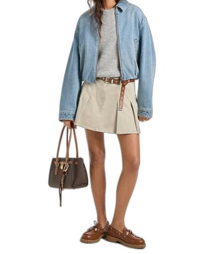 Michael Kors Women's Denim Bomber Jacket, Horizon Wash, M | Amazon (US)