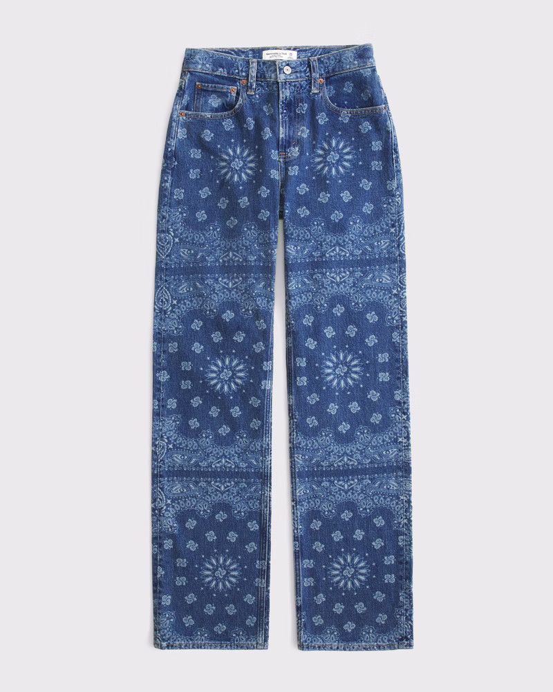 Curve Love High Rise 90s Relaxed Bandana Jean | Abercrombie & Fitch (US)