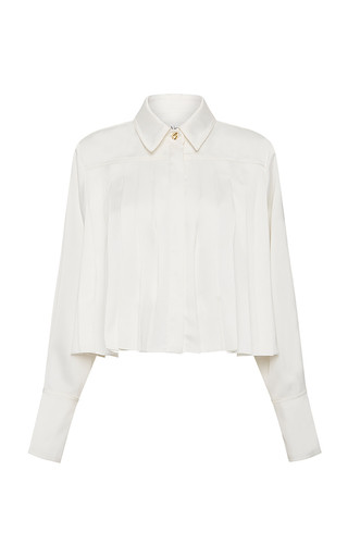 Estrade Pleated Poplin Cropped Shirt | Moda Operandi (Global)