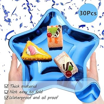 30 Pieces Thick Star Shaped Paper Plates Disposable Party Plate Pentagram Dinnerware Plate for Gr... | Amazon (US)