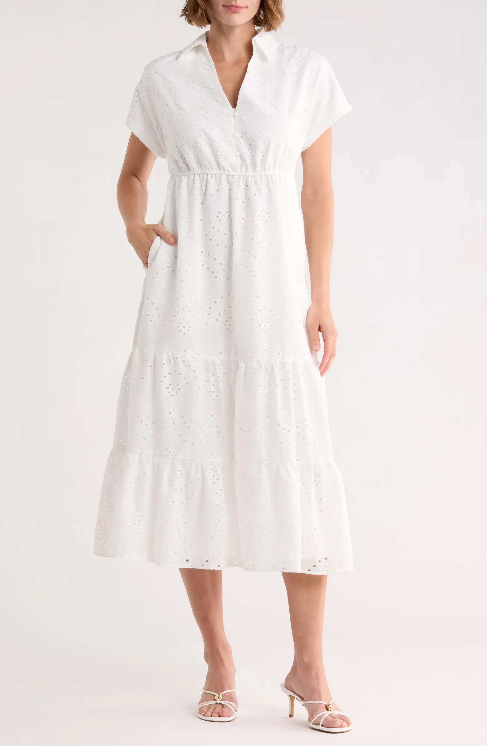 Eyelet Maxi Shirtdress | Nordstrom Rack