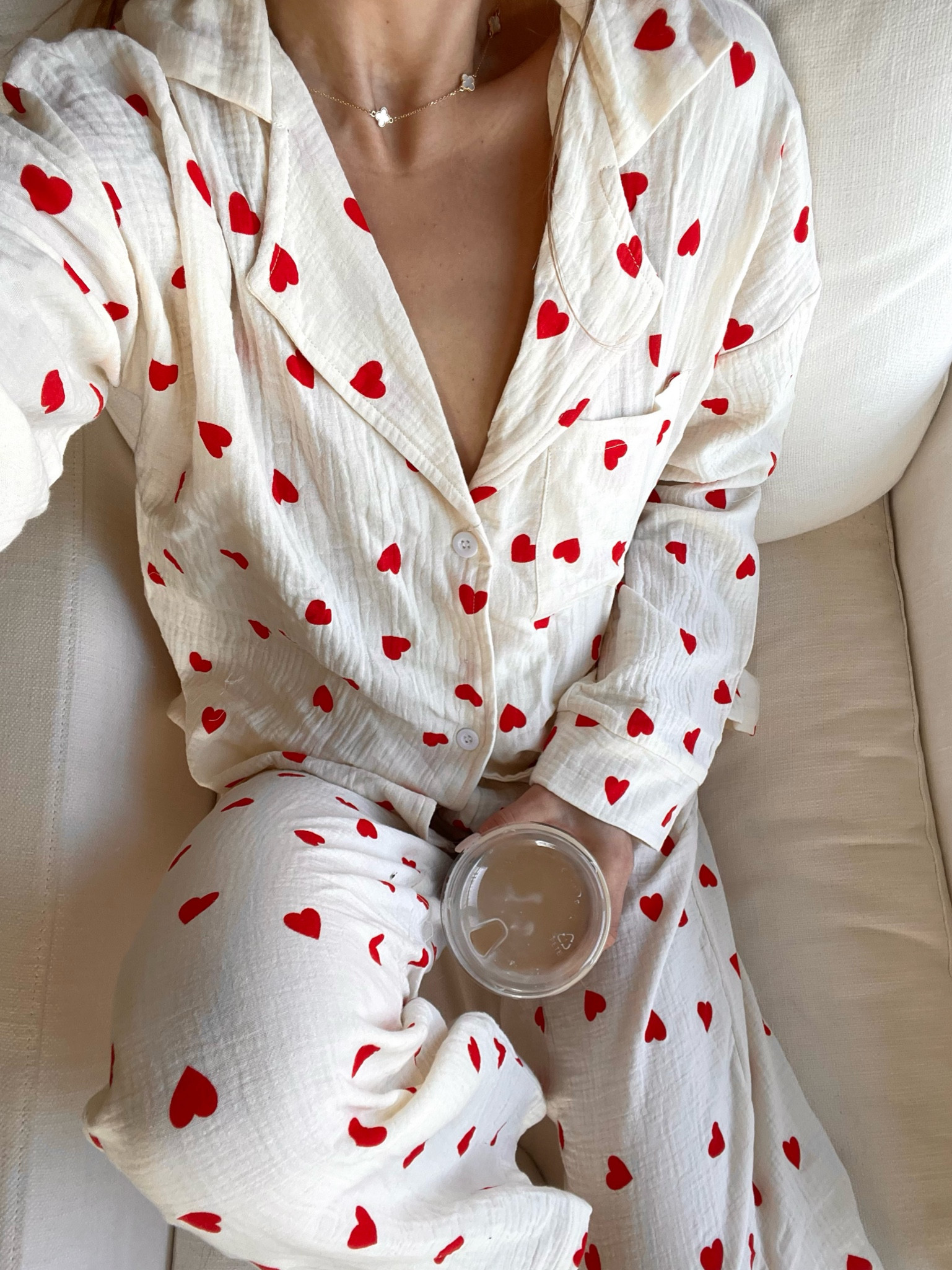 Valentine’D Day heart Pjs! wearing XS

#LTKMostLoved #LTKFindsUnder50 #LTKStyleTip