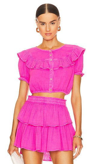 Elania Crop Top in Flirty Fuschia | Revolve Clothing (Global)