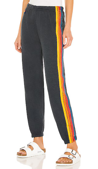 Aviator Nation 5 Stripe Sweatpant in Black. - size XS | Revolve Clothing (Global)