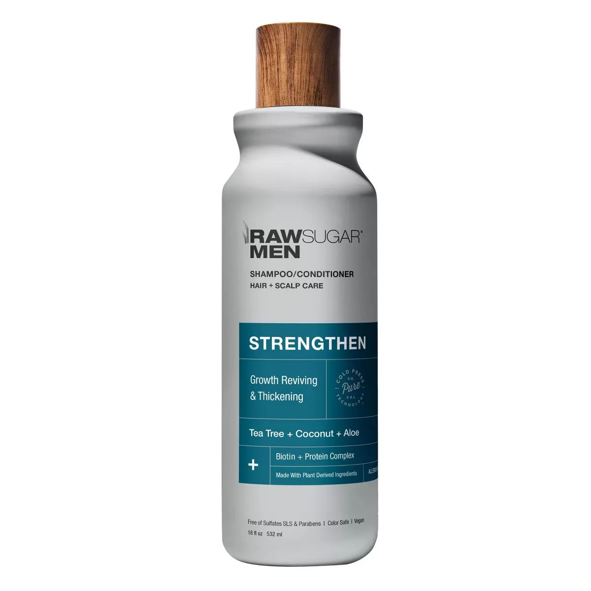 Raw Sugar Men's 2-in-1 Tea Tree + Coconut + Aloe Strength Shampoo & Conditioner - 18 fl oz | Target