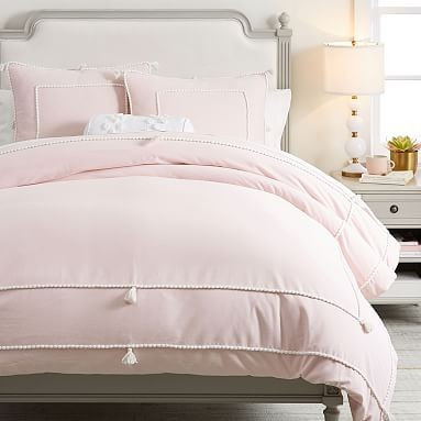 Chambray Tassel Duvet Cover & Sham | Pottery Barn Teen