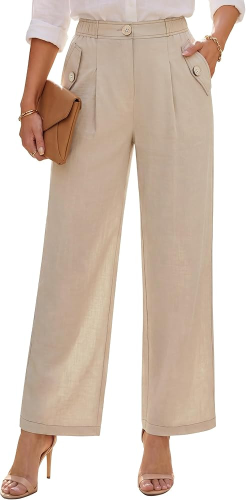 Blooming Jelly Women High Waisted Wide-Leg Pants Bussiness Casual Work Trousers Pleated Front wit... | Amazon (US)