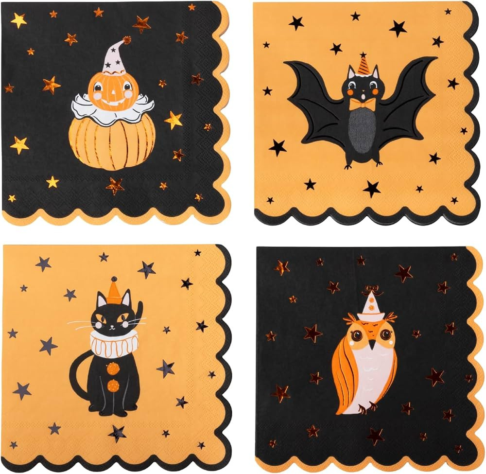 Bonjour F\u00eate Halloween Character Paper Party Napkins, 6.5", Pack of 20 | Amazon (US)
