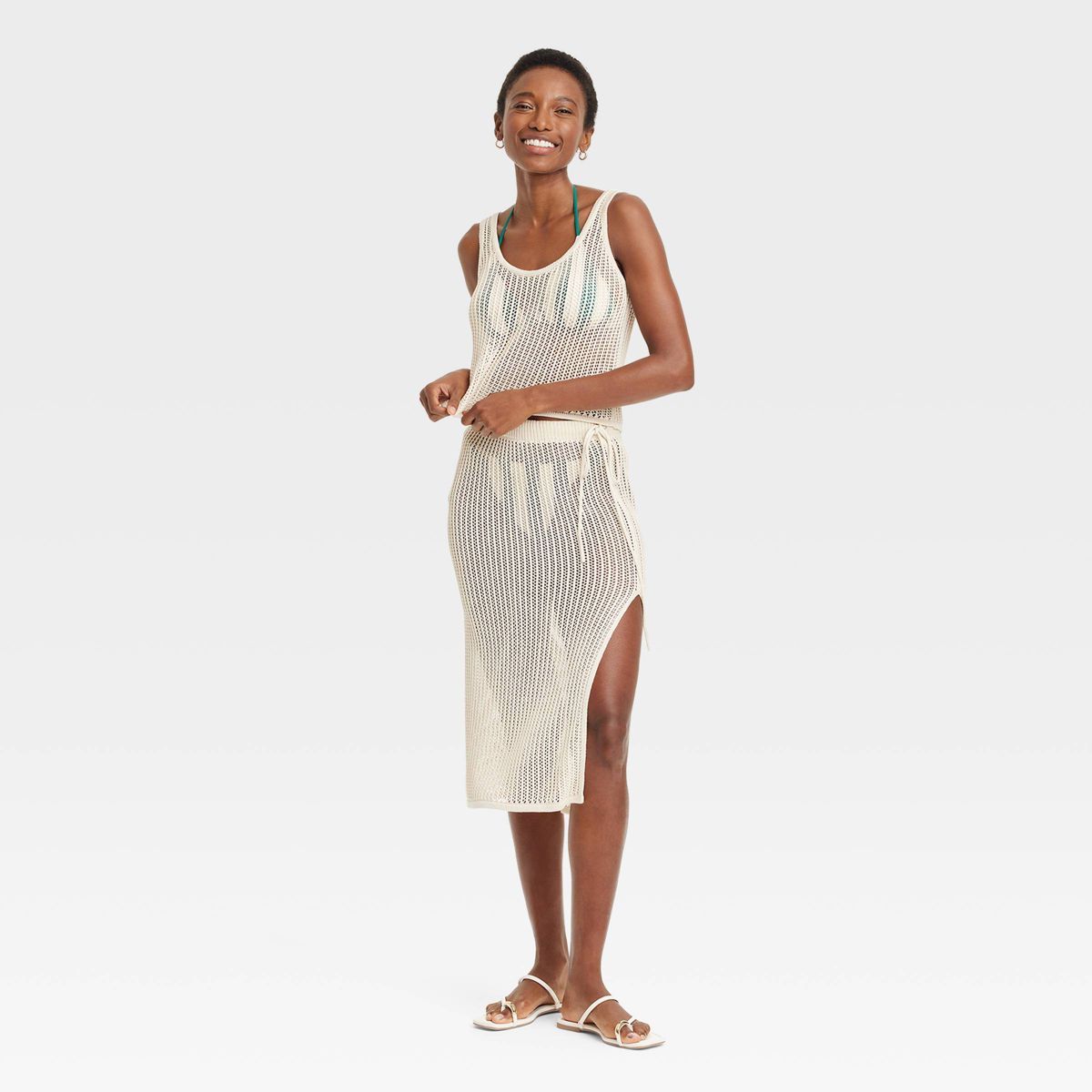 Women's Beach Bungalow Openwork Midi Skirt - A New Day™ | Target