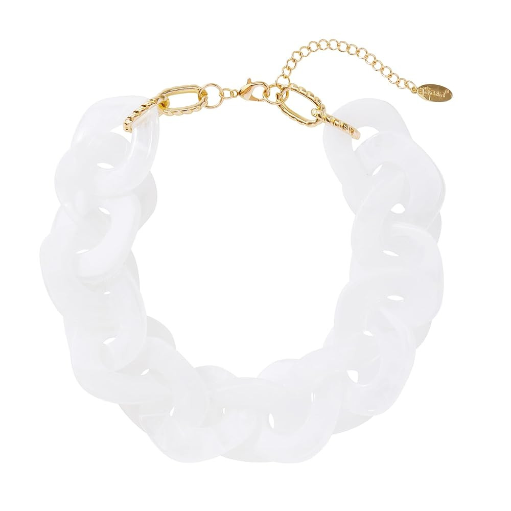 Bocar Statement Chunky Acrylic Cuban Choker Necklace Fashion Bib Collar Chain Necklace for Women(... | Amazon (US)