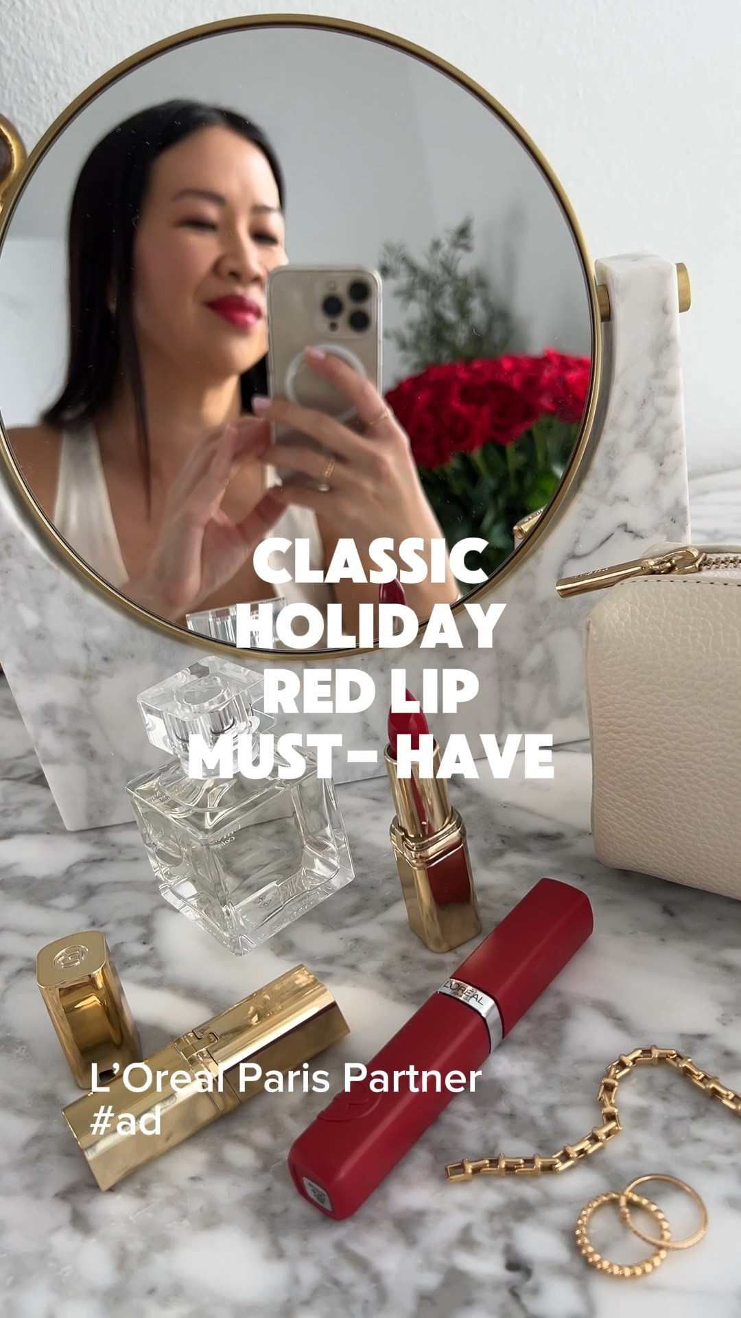 #ad #LOrealParisPartner There’s nothing quite like a red lip to elevate your holiday beauty look! 🫦 @lorealparis has some of the best classic red lip colors available at @target @targetstyle!

Love the Color Riche Lipstick in the satin finish. Formula is creamy and super pigmented, perfect for that bold lip look. Wearing the shade 300 Le Rouge Paris here for that statement red. It’s perfect for special occasions.

Formula is available in a wide range of colors. You can find this shade linked in my @shop.ltk profile #liketkit

#LOrealParisCosmetics #LOrealParisMakeup #TargetPartner #Target 

#LTKHoliday #LTKBeauty