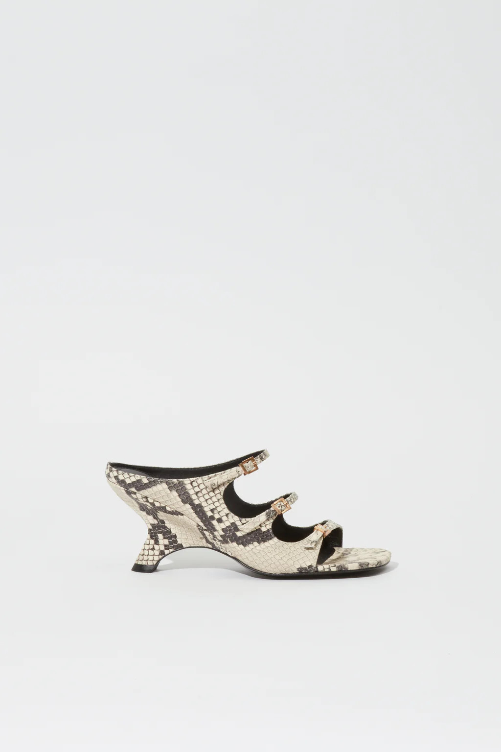 River Snake Print Leather Buckle Mule | Simkhai