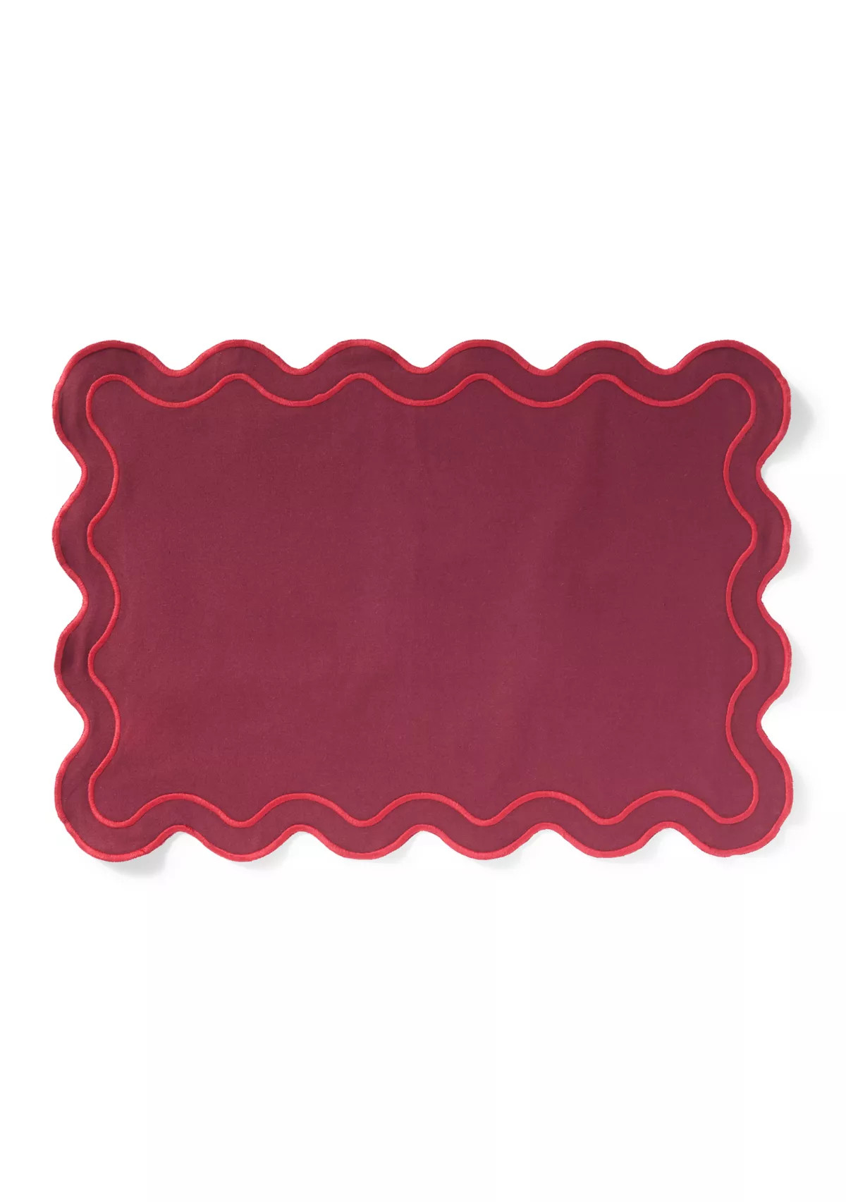 Dark Red Scalloped Placemat | Belk