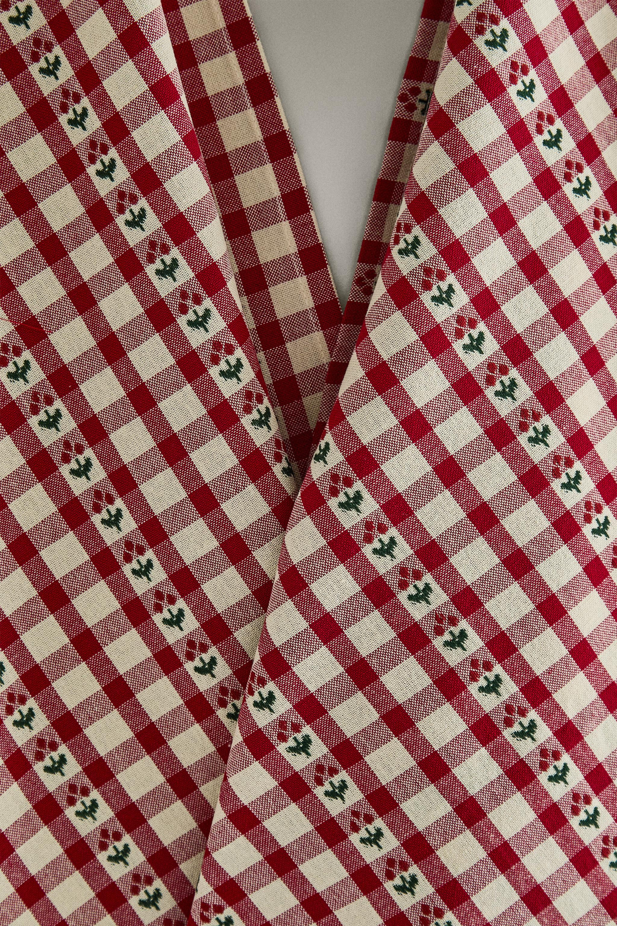 SET STROFINACCI CUCINA COTONE QUADRI NATALE (SET DA 2) | Zara IT