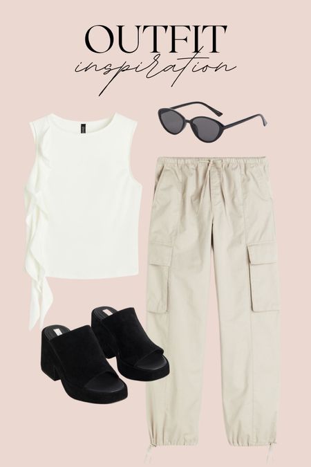Summer Outfit Inspo ✨
cargo pants, black sandals, white top, sunglasses, summer outfits

#LTKstyletip #LTKunder50