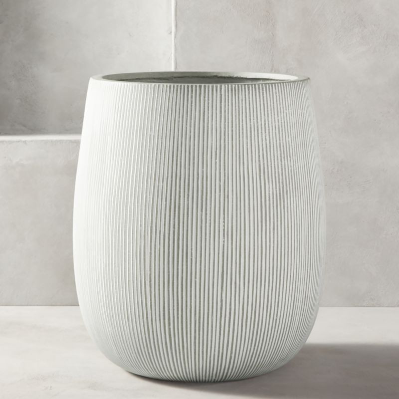 Pod Modern Grey Cement Outdoor Planter XXL Set of 2 + Reviews | CB2 | CB2