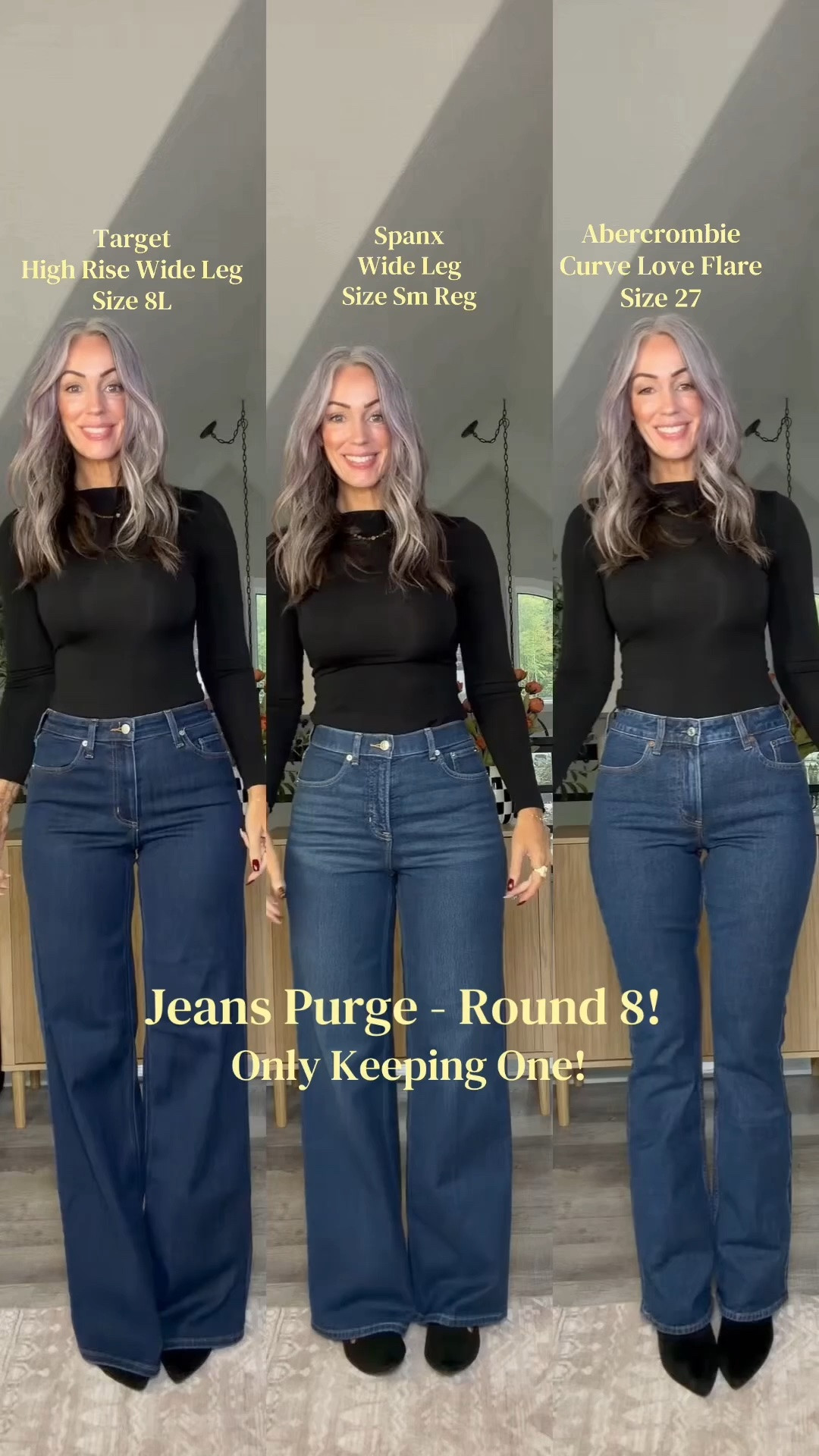 Jeans purge round 8 - from left to right 
Target size 8L
Spanx size Sm reg 
Abercrombie size 27

#LTKOver40 #LTKgrwm #LTKootd