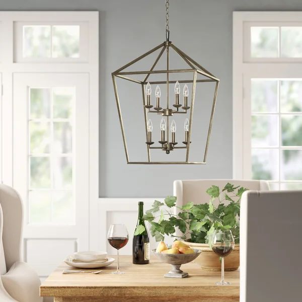 Carmen 8 - Light Lantern Geometric Chandelier | Wayfair Professional