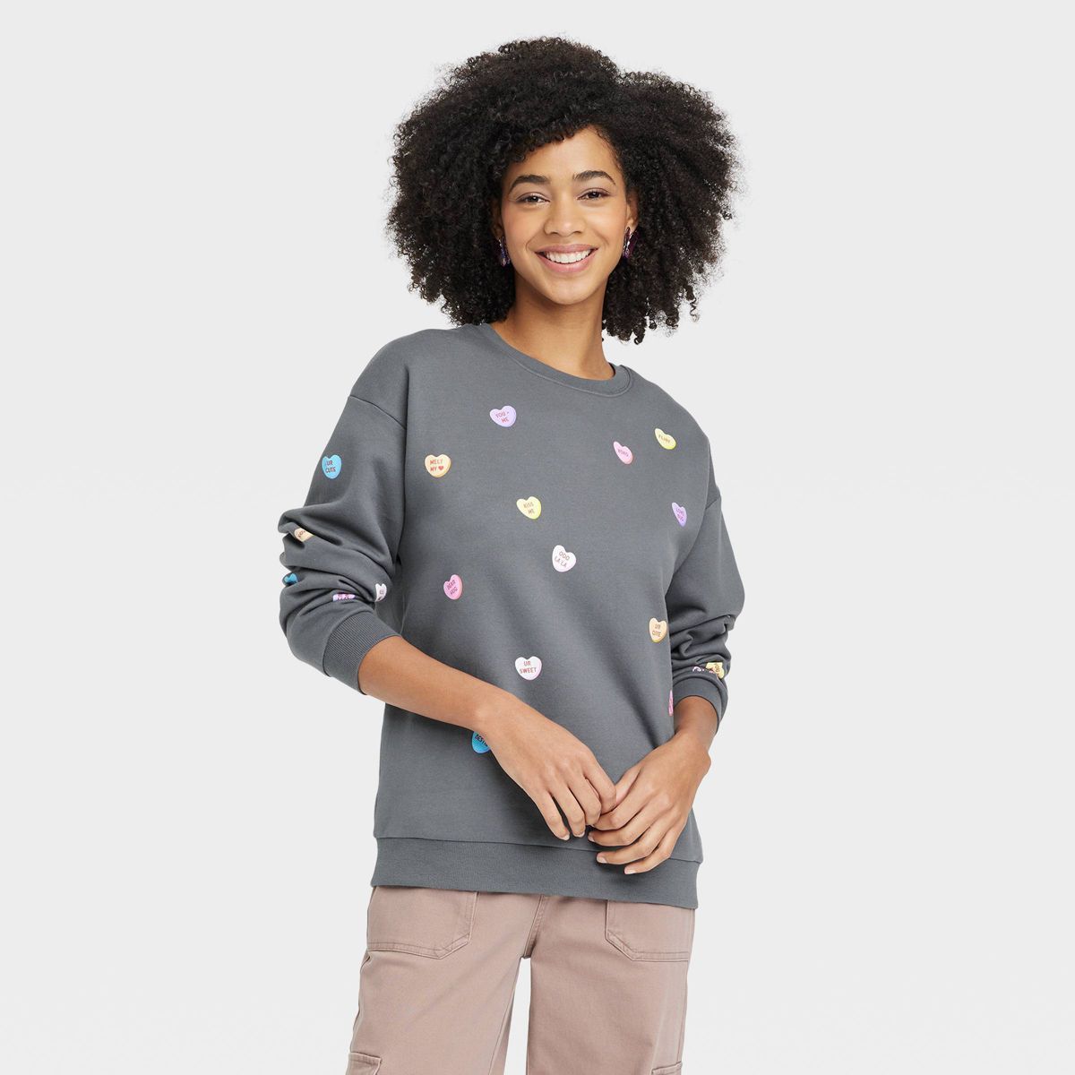 Women's Sweethearts Graphic Sweatshirt - Black | Target