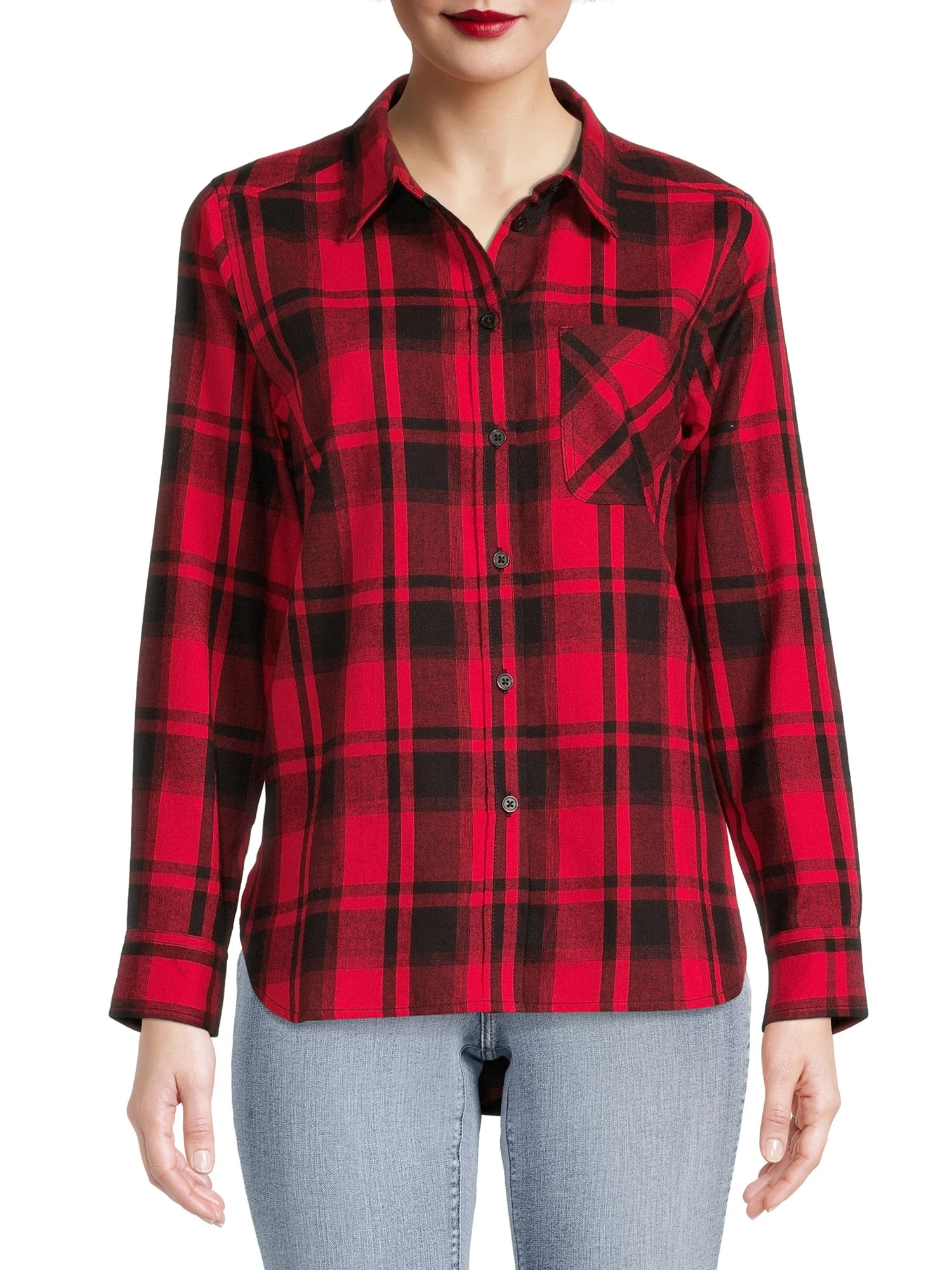 Time and Tru Women's Flannel Shirt, Sizes XS-3XL - Walmart.com | Walmart (US)