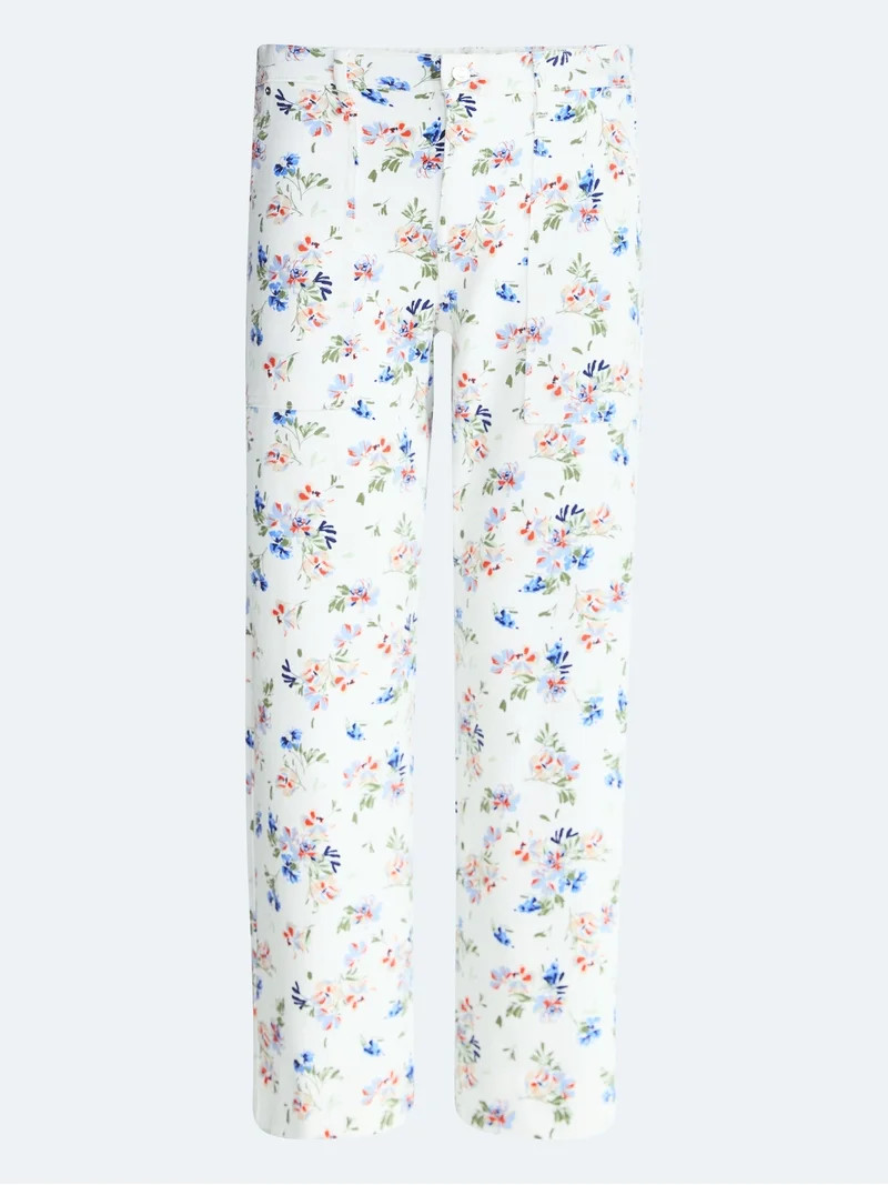Free Assembly Women's Floral Pants with Chop Pockets, Sizes XS-XXL | Walmart (US)