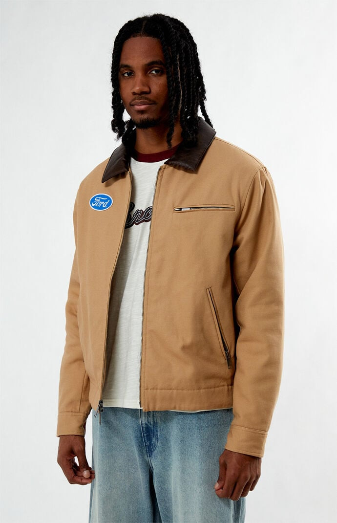 FORD Men's Tan Canvas Gas Jacket - Size Large | PacSun