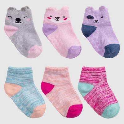 Toddler 6pk Animal Print Low Cut Socks with Grippers - Cat & Jack™ | Target