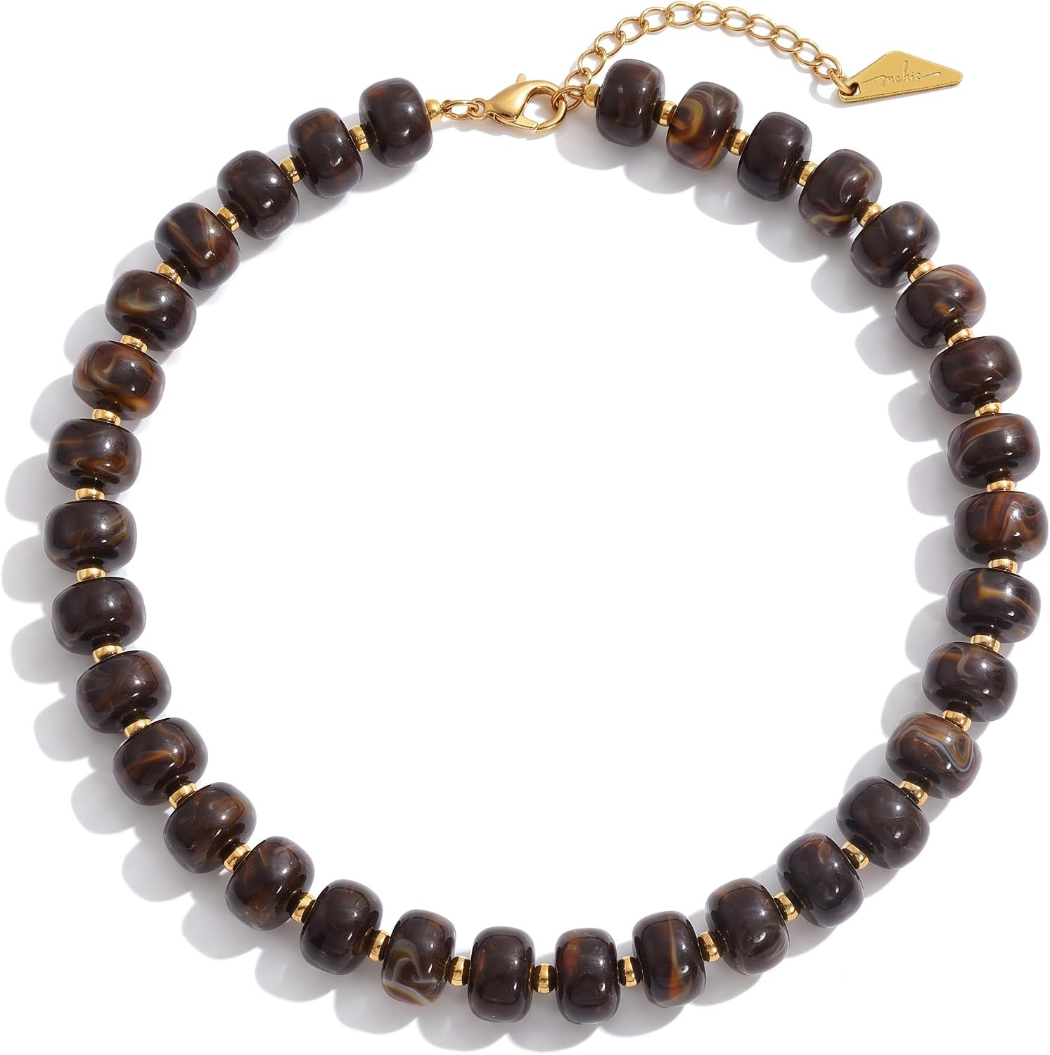 Mchic Colorful Chunky Beaded Necklace for Women, Acrylic Statement Choker | Amazon (US)