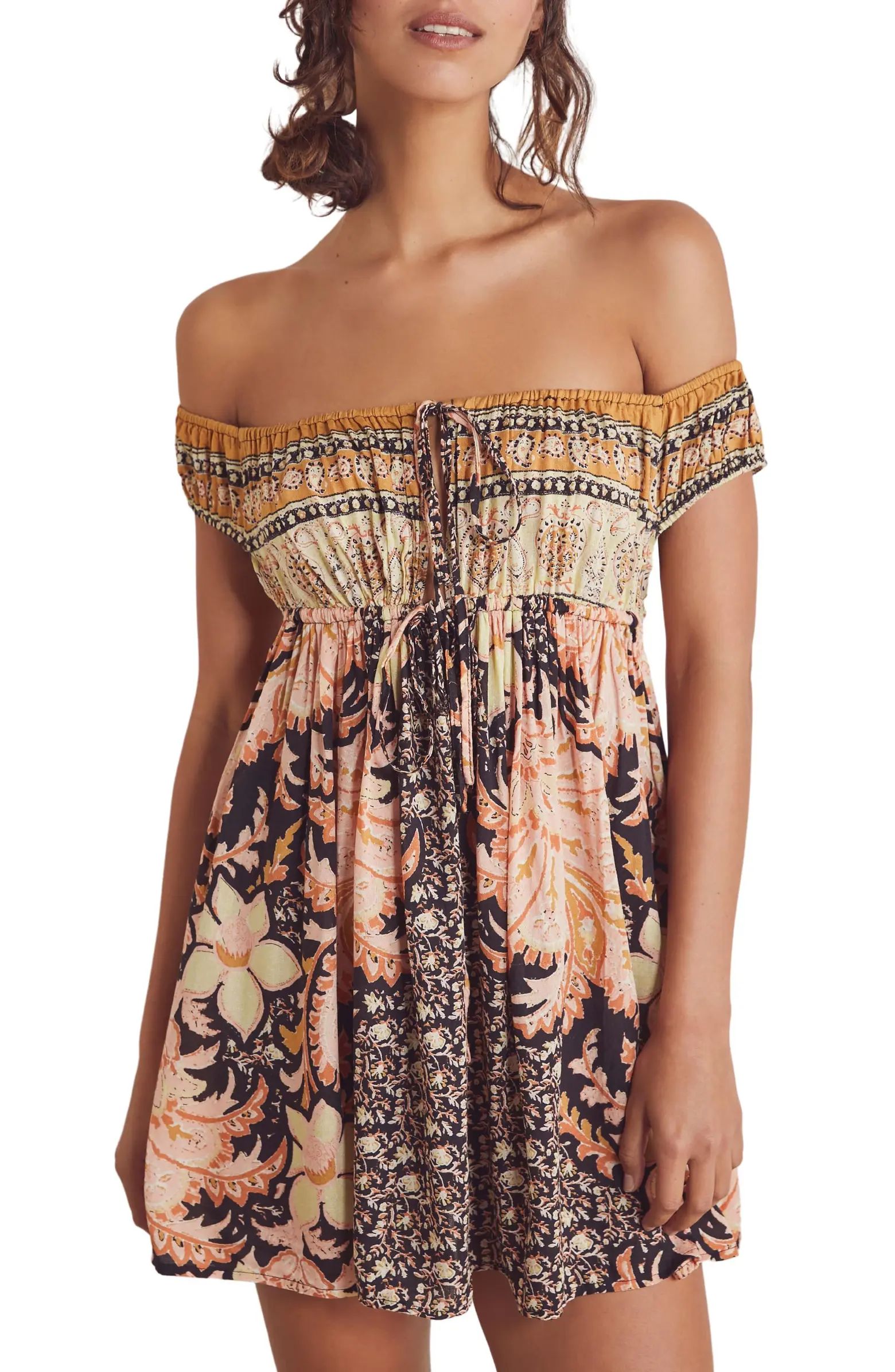 Bali Mariposa Off-the-Shoulder Babydoll Dress | Nordstrom