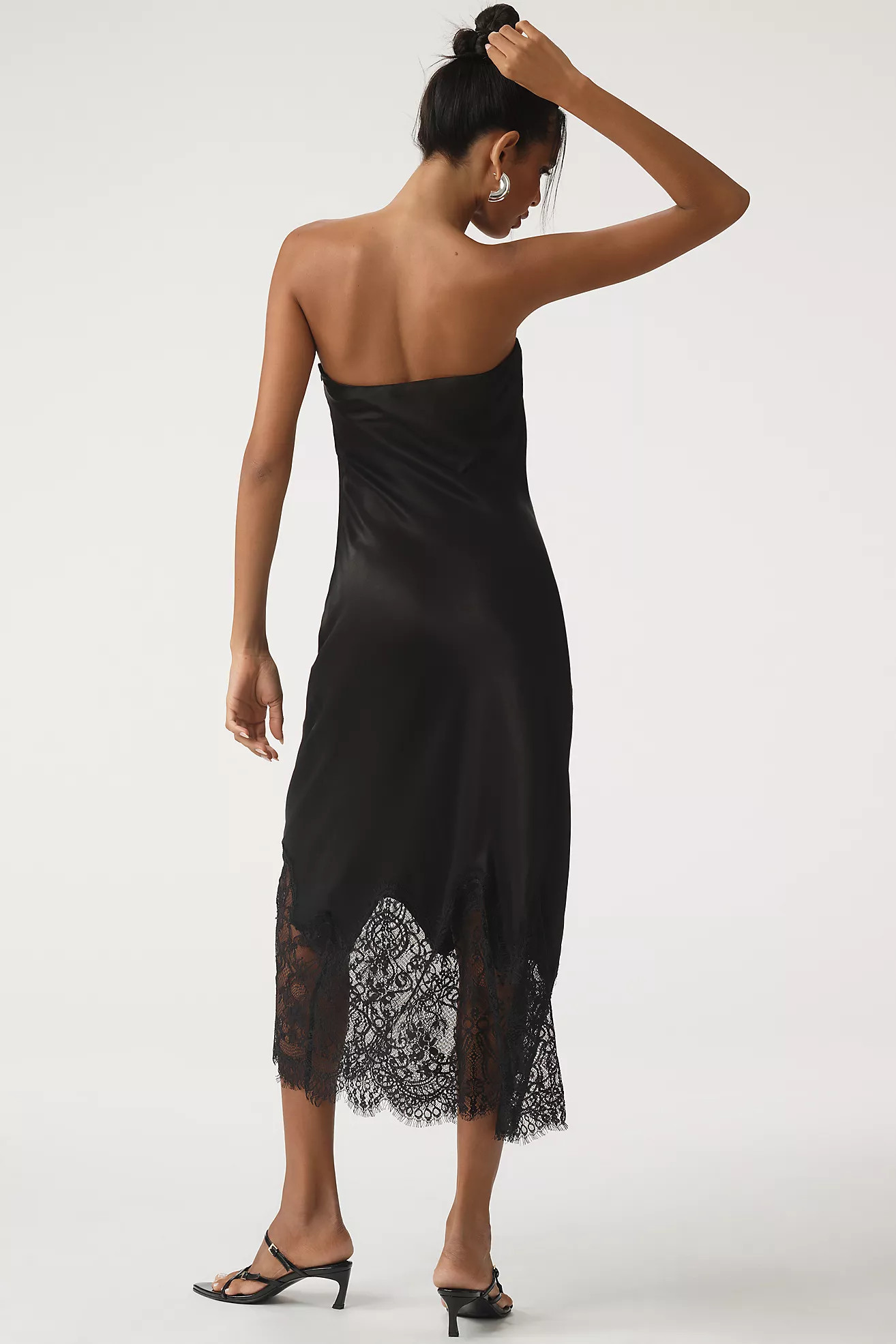 By Anthropologie Lace-Trim Midi Slip Dress | Anthropologie (US)