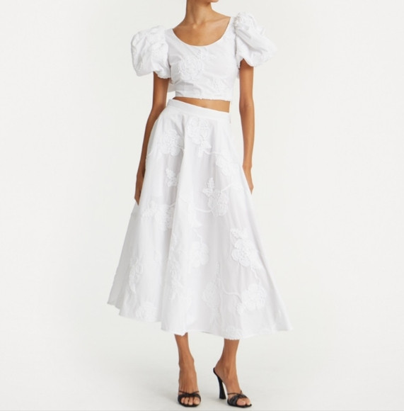 ROTATE BIRGER CHRISTENSEN floral-appliqué maxi skirt | Poshmark