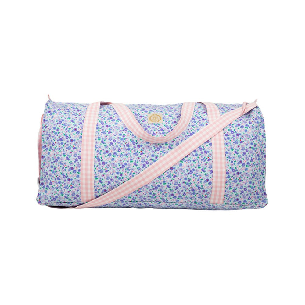Logan's Long Weekend Bag - Mableton Minnie Floral with Sandpearl Pink Gingham | The Beaufort Bonnet Company