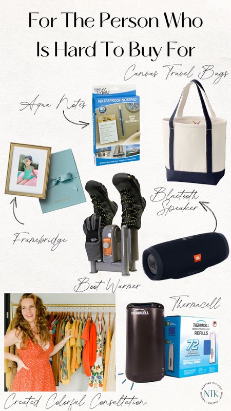 Gift guide for the person that is hard to buy for - favorite travel canvas bags that are personalized! Boot warmer, a colorful consultation for getting the colors that look good specially on you, and more

#LTKGiftGuide #LTKHoliday
