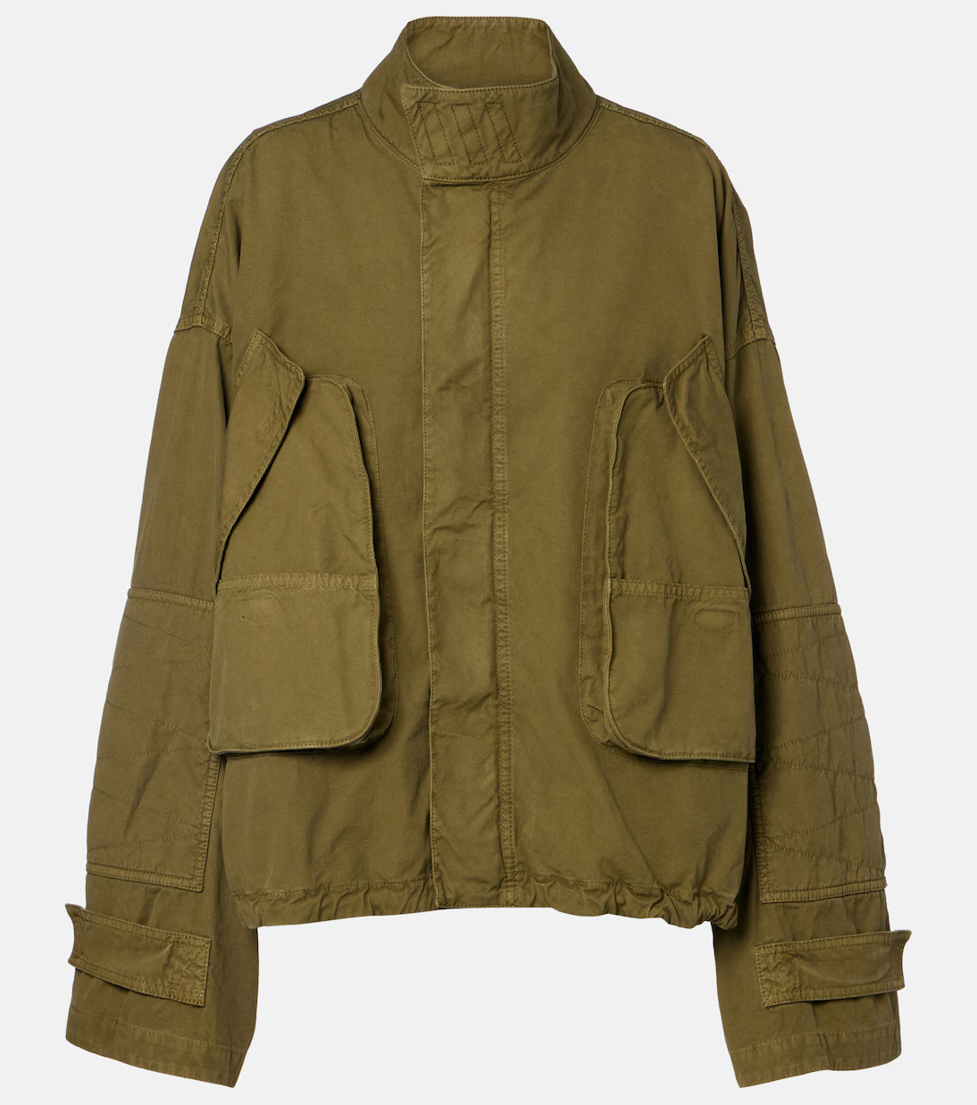 Leather-trimmed cotton jacket | Mytheresa (UK)