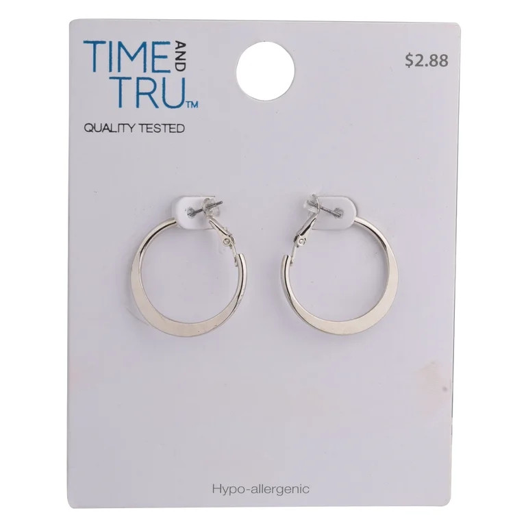 Silver Knife Edge Hoop Earring | Walmart (US)