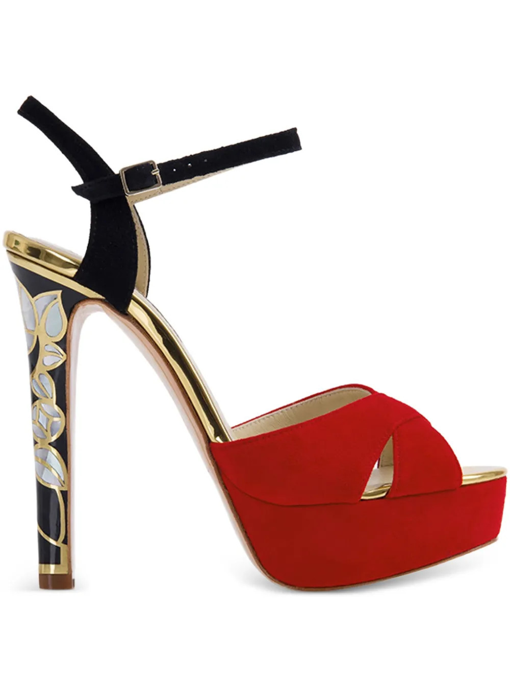 FREYA ROSE Rose In Bloom heeled sandals - Red | Farfetch Global