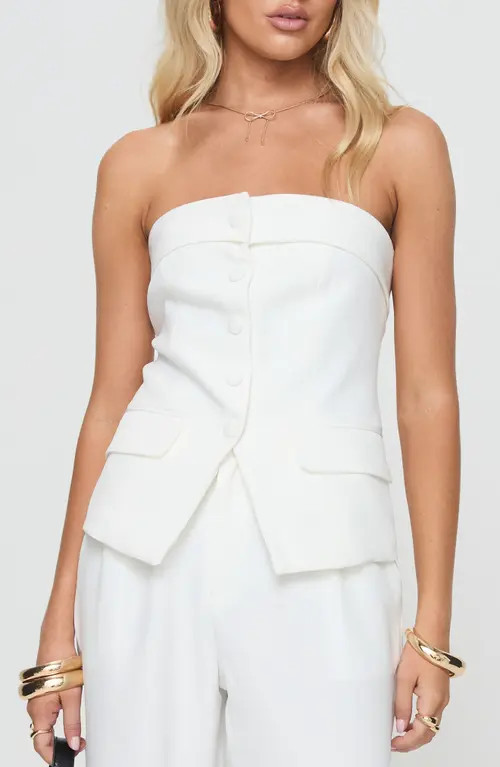 Princess Polly Change It Up Strapless Top in White at Nordstrom, Size 4 | Nordstrom