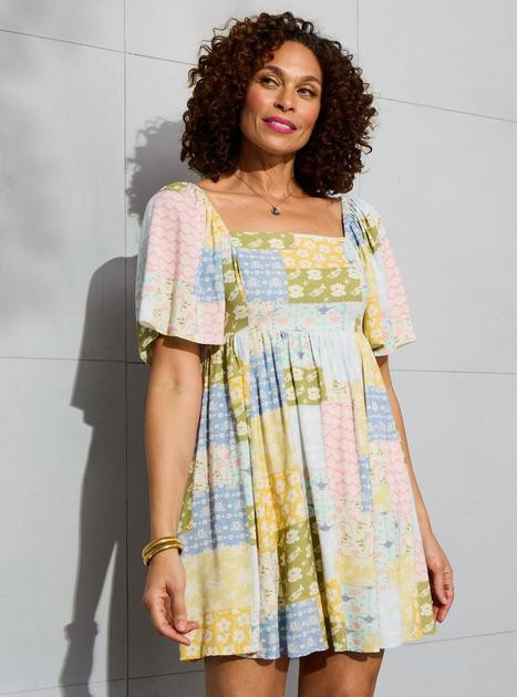 Disney Princess Icons Patchwork Quilt Women's Dress — BoxLunch Exclusive | BoxLunch | BoxLunch