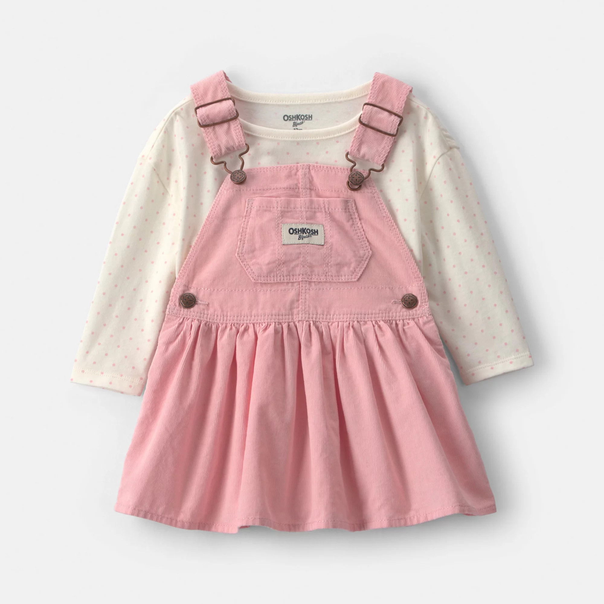 Boys OshKosh B'gosh® 2-Piece Polka Dots Dress & Long Sleeve Top Set, Girl's, Size: 6 Months, Pink Floral | Kohl's