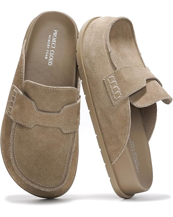 Project Cloud 100% Genuine Leather Womens Clog - Memory Foam Arch Support Non-Slip Sole Mules & C... | Amazon (US)