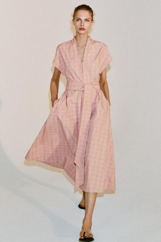 CHECK POPLIN DRESS ZW COLLECTION | Zara US