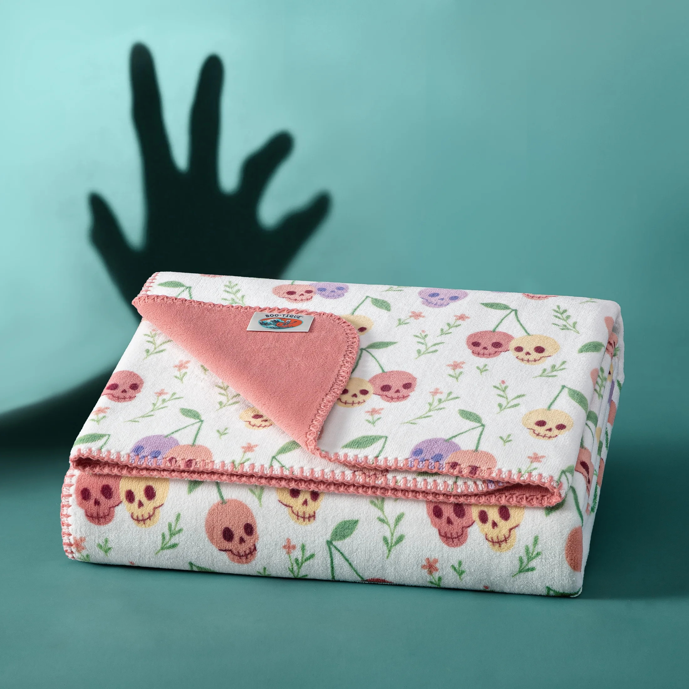 Boo-tique Skull Cherries Oversize Coco Plush Throw Blanket, Oversize Throw - Walmart.com | Walmart (US)