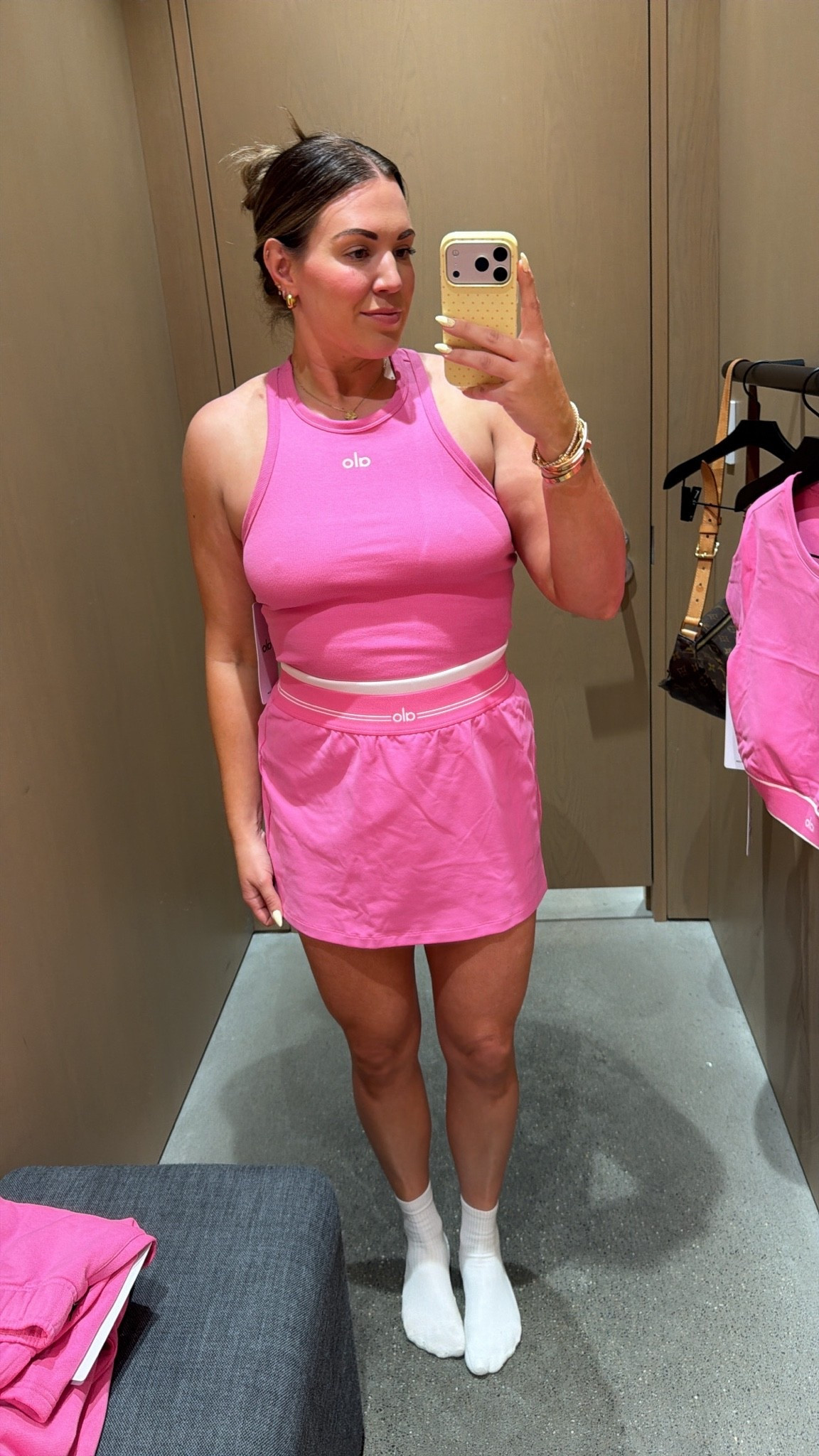 curvy midsize Alo Paradise Pink look! wearing size large in tank top and skort 💕

#LTKActive #LTKMidsize #LTKSeasonal