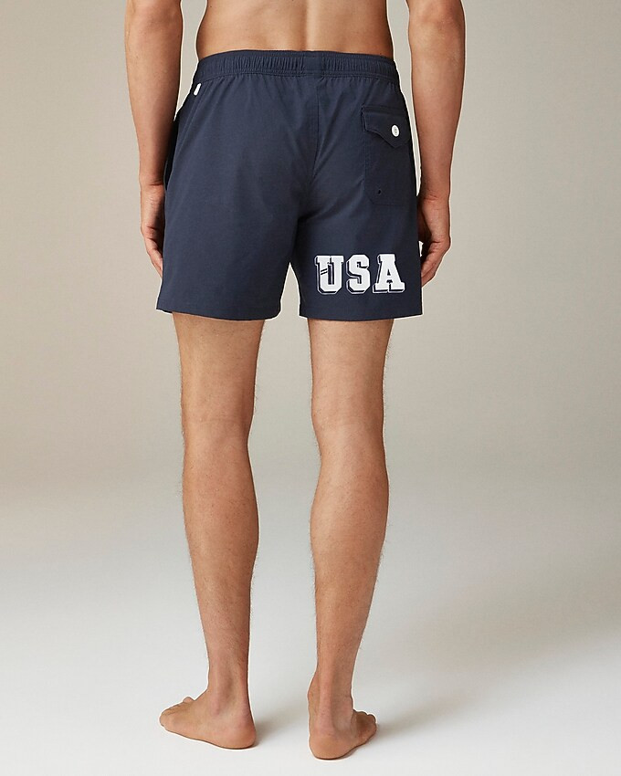 Limited-edition USA Swimming® X J.Crew 6'' stretch swim trunk with ECONYL® nylon | J. Crew US