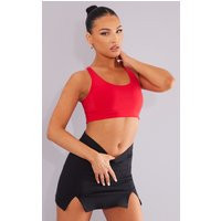 Red Slinky Racer Back Crop Top | PrettyLittleThing IE