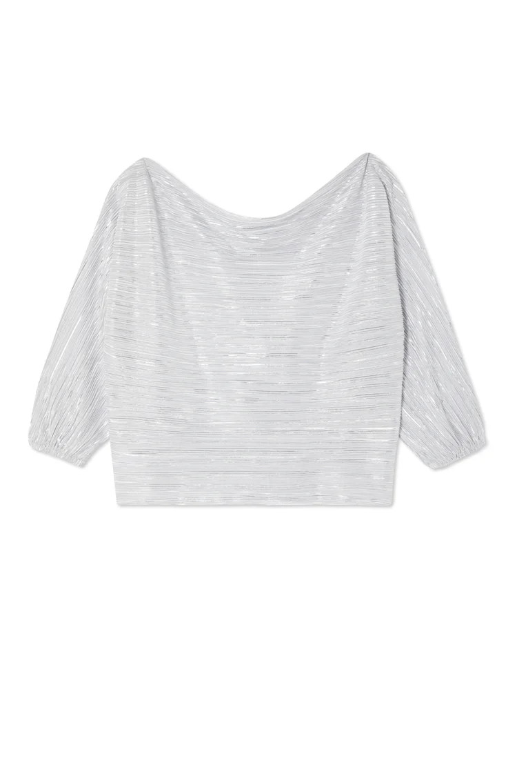 Silver Plisse Tilly Top | Never Fully Dressed (UK & IE)