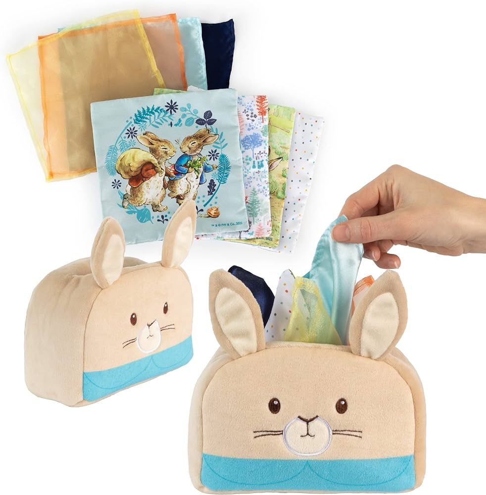 Kids Preferred Peter Rabbit Tissue Box Montessori Sensory Toy 8 Double Sided Tissues For Infants,... | Amazon (US)