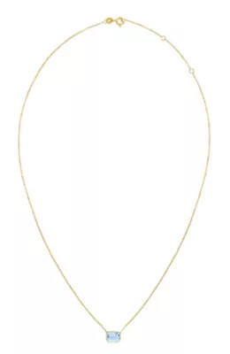 Belk & Co 14Ky Cable Necklace With Blue Topaz | Belk